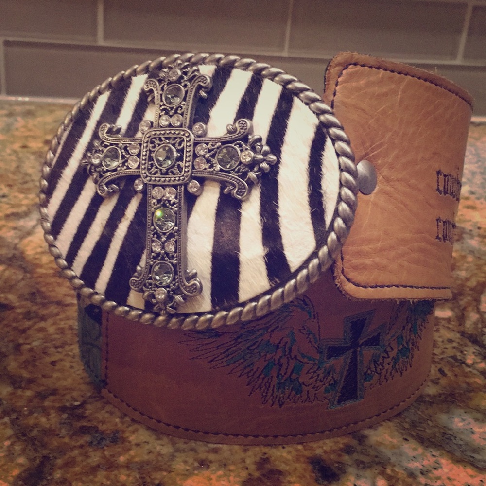 Wide leather belt